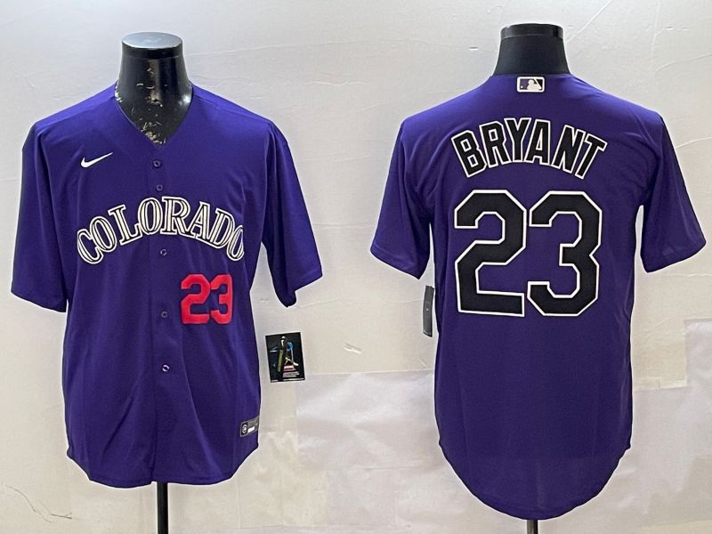 Men Colorado Rockies #23 Bryant Purple Game 2025 Nike MLB Jersey style 3